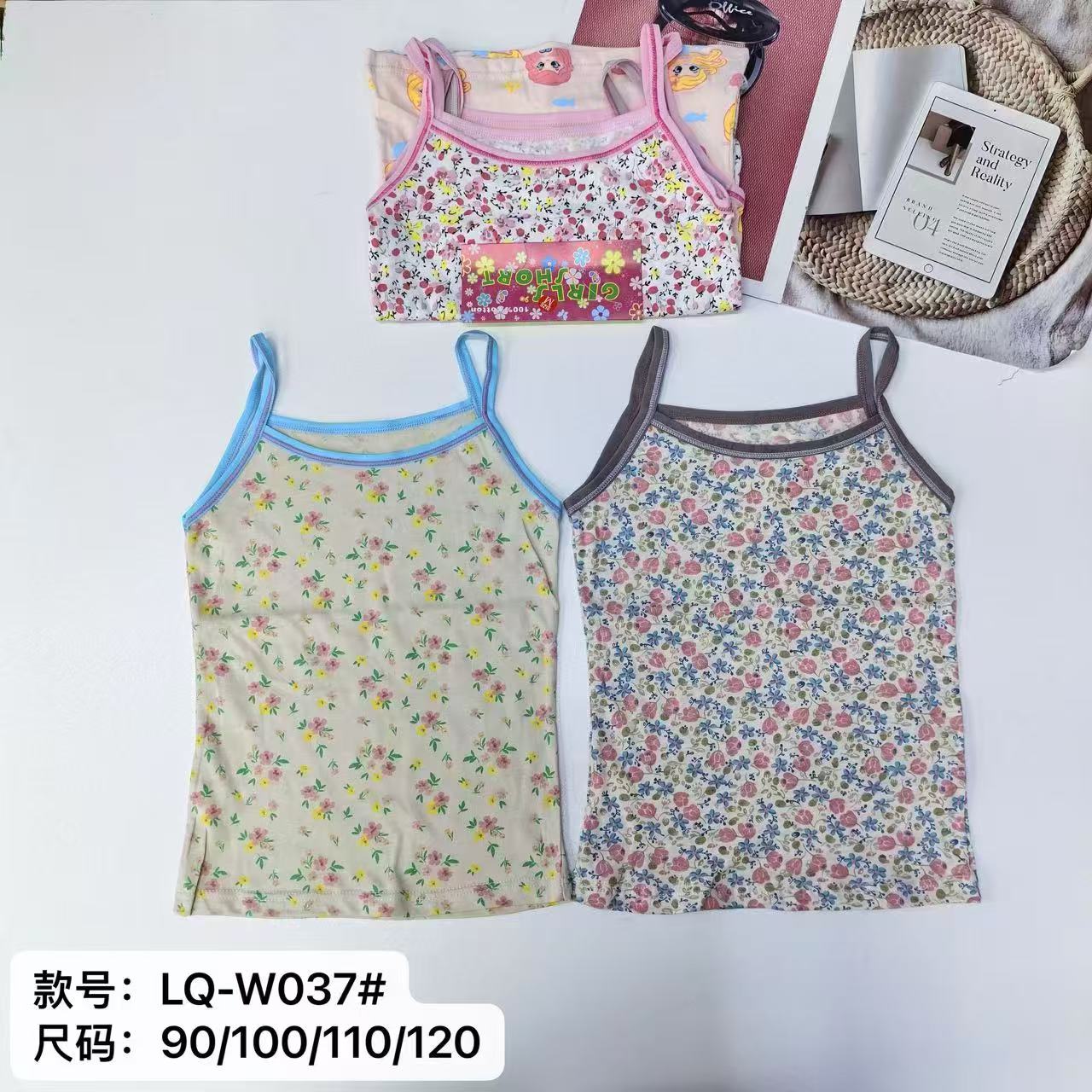 外贸出口吊带背心女童棉背心吊带卡通印花舒适透气细肩带