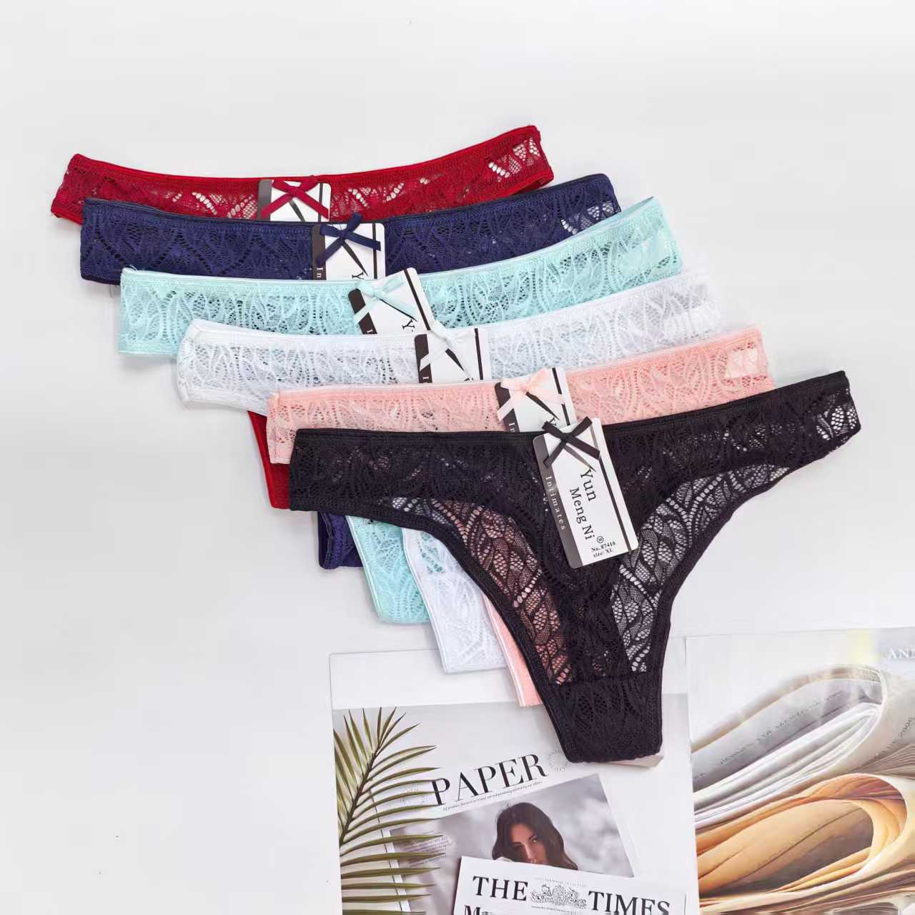 外贸出口女士内裤女士情趣蕾丝内裤纯欲性感丁字裤